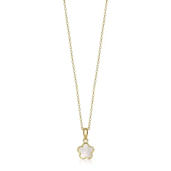 Halssmykke Blomst 925 Forgylt Sølv