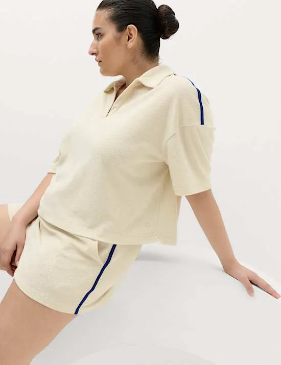 Cotton Rich Terry BrushedPolo Top