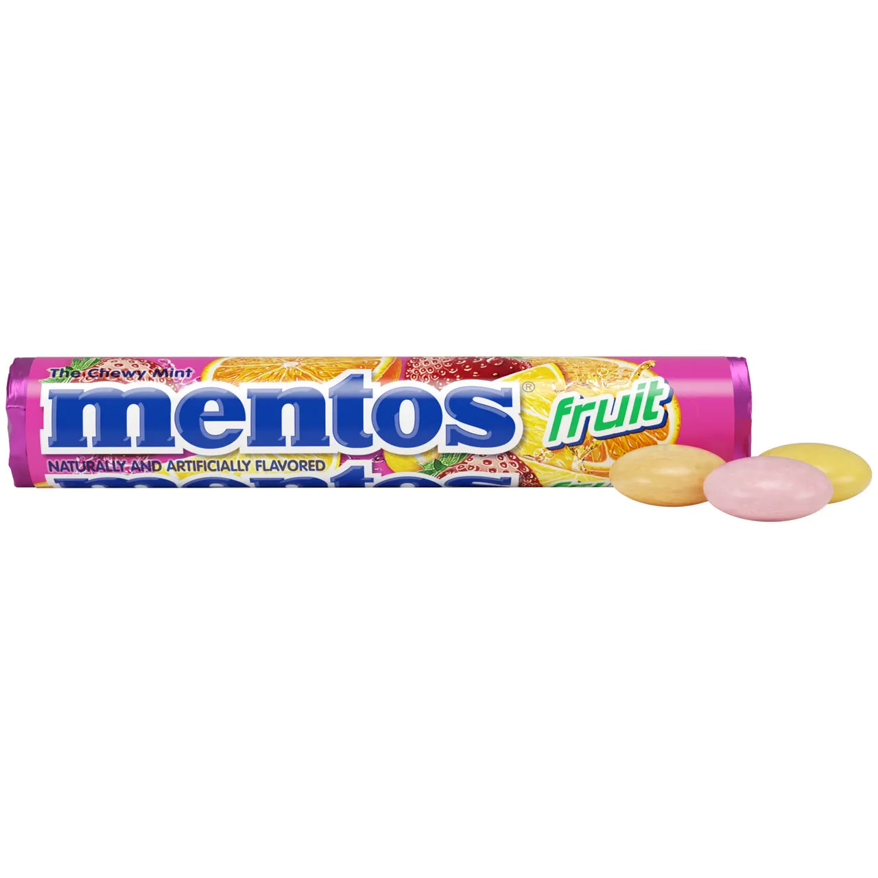 Mentos Chewy Mints Candy Roll, Fruit flavor, Non Melting, 1.05 ounces, 11 Pieces