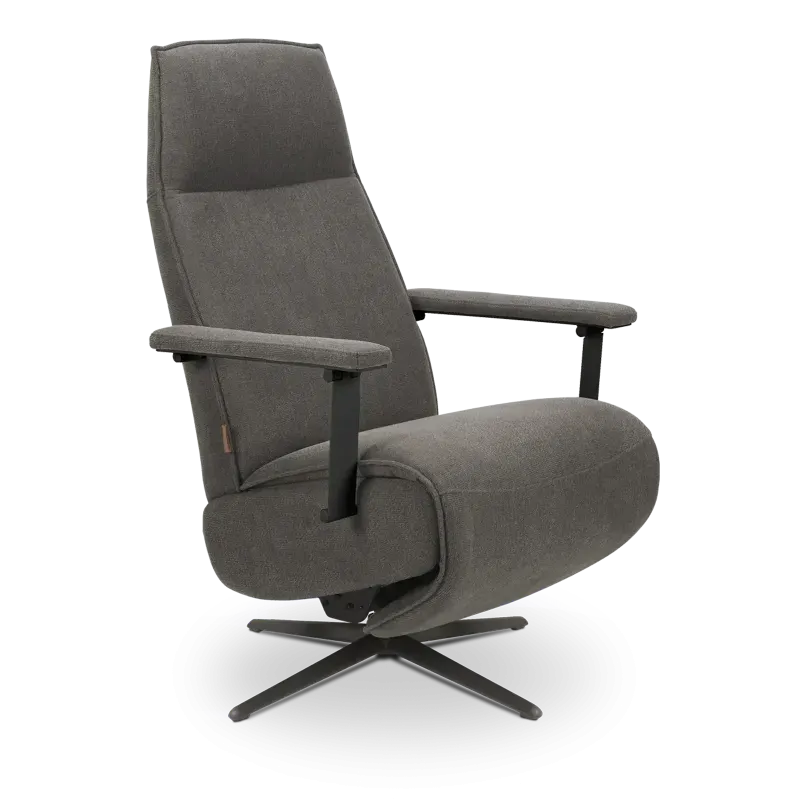 Relaxfauteuil VIllon - handmatig - stof Soda Charcoal