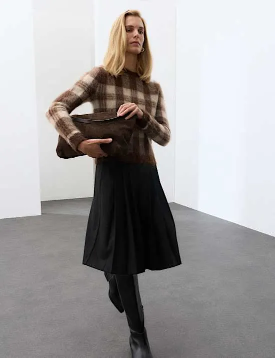 Mohair Blend Checked Jumper