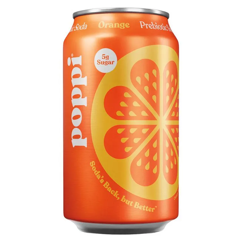 Poppi Orange Flavor Soda Can, 12 fl oz
