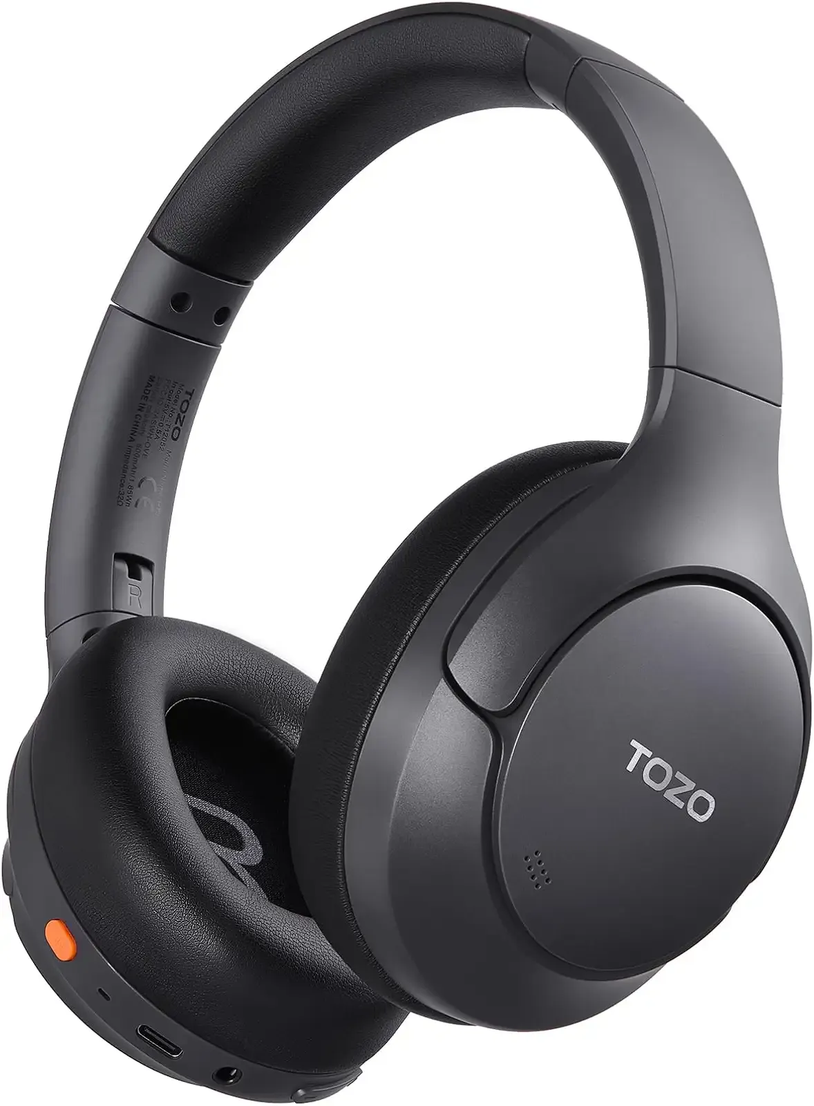 TOZO HT3 Hybrid Noise Cancelling Headphones, 90H Battery Life Wireless Over Ear Bluetooth 6.0 Foldable Headset, AI Voice Assistant with 5 Mics, Connect 2 Devices and Hi-Res Sound, 32 EQ Audio Presets