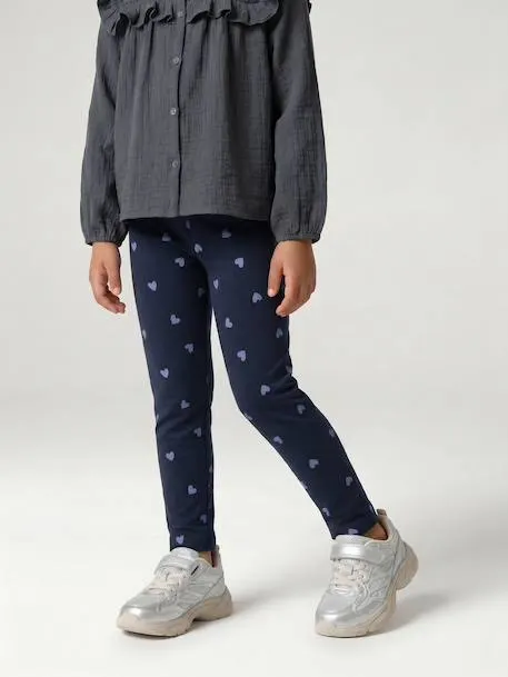 Legging fille imprimé - bleu