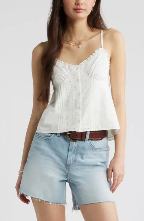 BP. Cotton Eyelet Pintuck Camisole