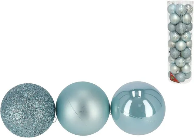 TIENDA EURASIA® Pack de Bolas de Navidad de Colores Pastel, Surtido Brillo, Mate y Purpurina (Pack 36)