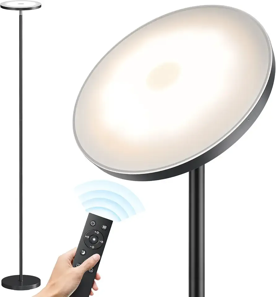 SUNMORY Floor Lamps for Living Room, 32W/3000LM Super Bright LED Floor Lamp with Remote Control, 69" Tall Standing Lamp with Stepless Dimmable, Modern Torchiere Corner Lamp for Bedroom, Office