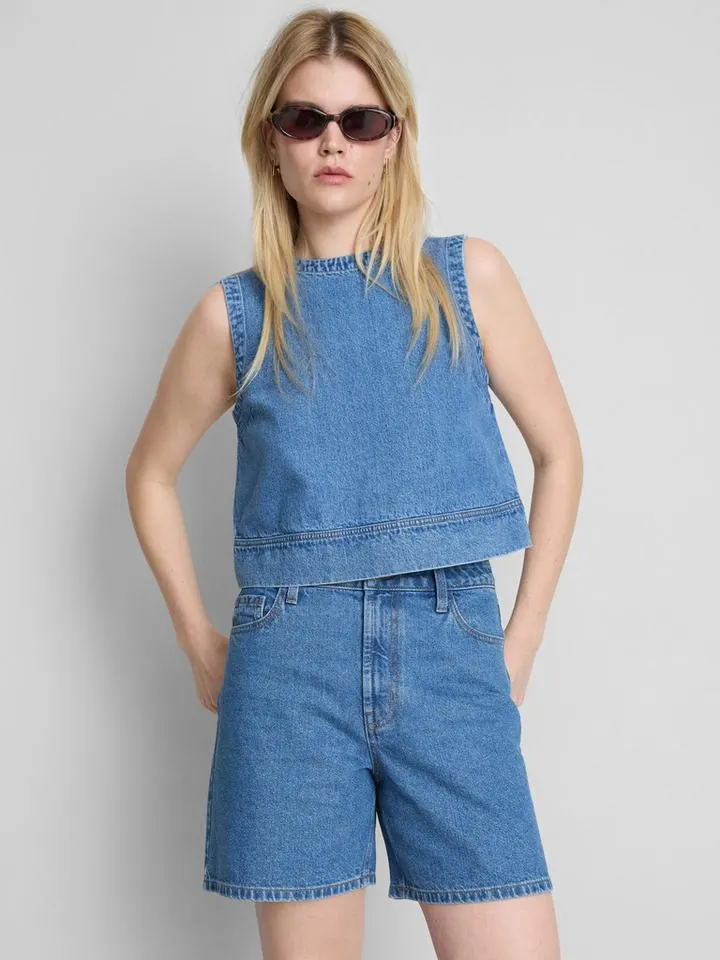 Bermuda en denim de coton