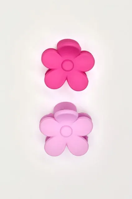 Kids set van 2 mini haarclips bloemen