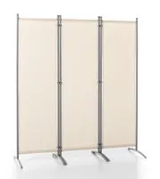 3tlg. Stellwand Paravent aus Polyester, ca. 260 x 156 cm - Beige