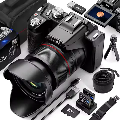 NBD 5K Digital Cameras for Photography 16X Optical Zoom Camera with WiFi & App Control, Vlogging Camera with 180°Flipable Screen