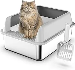 Suzzipaws Stainless Steel Litter Box with L…