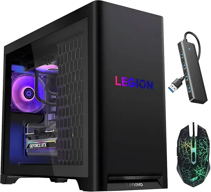 Lenovo Legion Tower 5i Desktop, Intel Core Ultra 7 265F, NVIDIA RTX 5060Ti Gaming PC, 32GB DDR5 RAM, 1TB SSD, Legion Coldfront Cooling, USB KB, Mouse, Windows 11 Pro