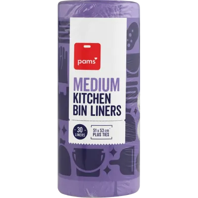 Pams Medium Kitchen Bin Liners 51 x 53cm