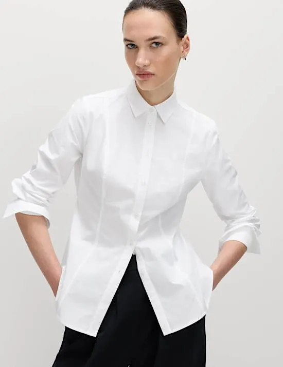 Pure Cotton Back Belt Detail Shirt