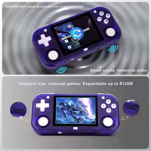 AMPOWN Mini Zero 28 Handheld Game Players Consoles 2.8 Inch IPS OCA Viewing Angle Portable Retro Video Game Android System Gift