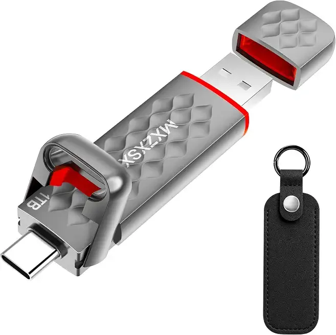 1TB Dual Drive External SSD, Up to 500/s Read 450MB/s Write,USB 3.2 Gen 2 Dual Drive Type C + USB A Solid State Thumb Drive