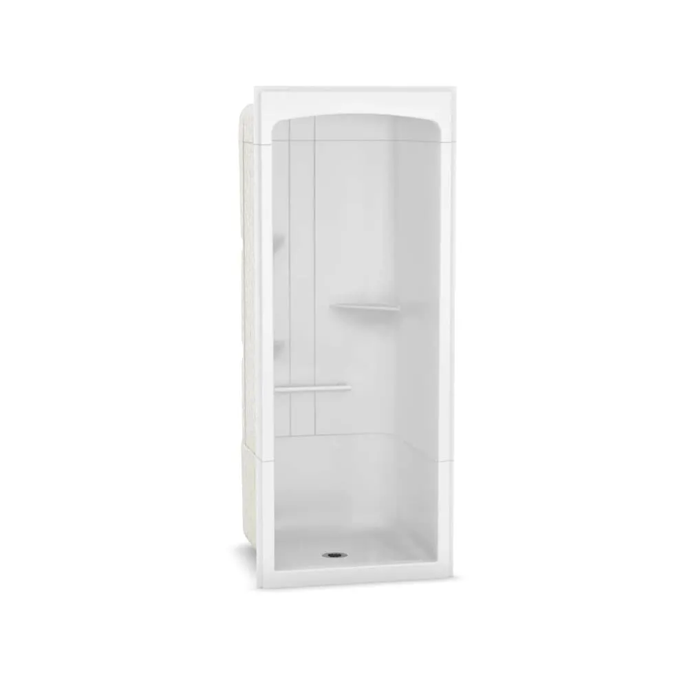 MAAX Camelia 36L x 36W x 88H in. 2-in-1 Shower Kit - Shower Stall with Centre Drain Shower Base and Shower Wall Surround (No Door)