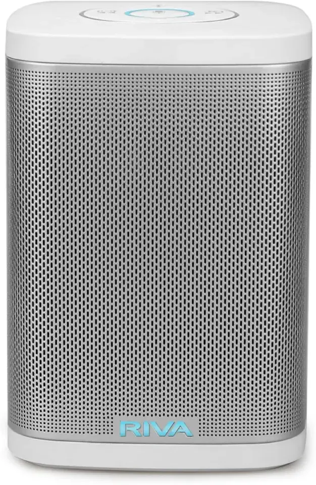 RIVA Upgraded Concert Wi-Fi Bluetooth Smart Hi-Fi Speaker with Alexa Built-in, 6 Drivers, 50W, Multiroom Music System, Voice Control, Support Airplay 2, Spotify, Tidal and More Streaming (White)