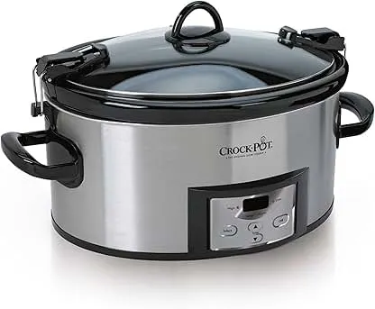Crock-Pot 6 Quart Cook & Carry Programmable Slow Cooker with Digital Timer Stainless Steel (CPSCVC60LL-S) pack of 1 Crock-Pot 6 Quart Cook & Carry Programmable Slow Cooker w…