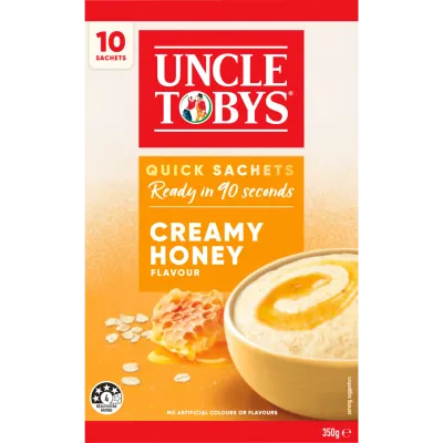 Uncle Tobys Oats Quick Sachets 10s 340g/350g