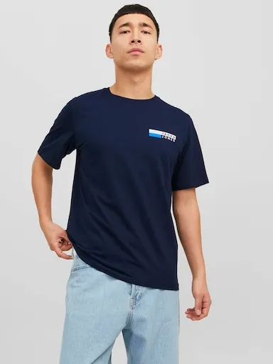 JACK AND JONES Corp Logo Tee Play In Navy