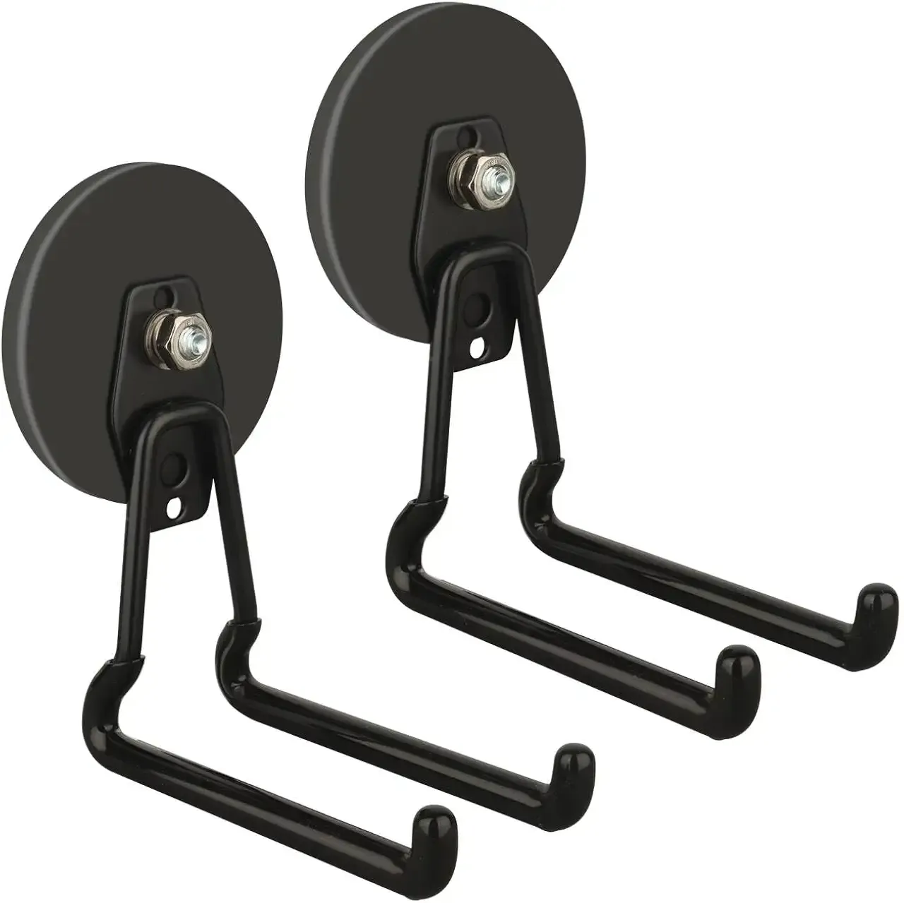 ULIBERMAGNET New Updated Gaint Magnetic Hooks,2 Pack Heavy Duty Large Magnetic Hooks for Extension Cord, Cable, Hose, Power Cord,Rope,Drill,Jig Saw,Circular Saw,Garden Lawn Tools (Black/3.46inch)