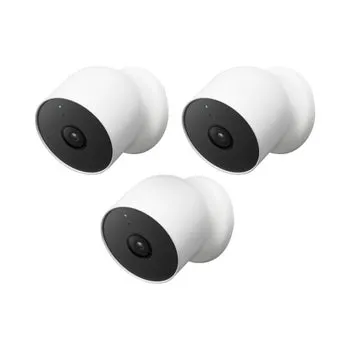 Google Nest Cam Battery Indoor/Outdoor Security Camera, 3-pack
