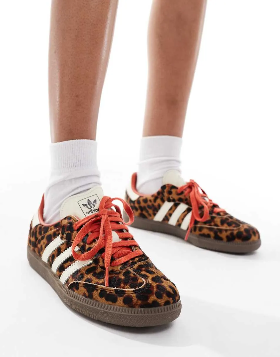 adidas Originals samba trainers in leopard print - BROWN