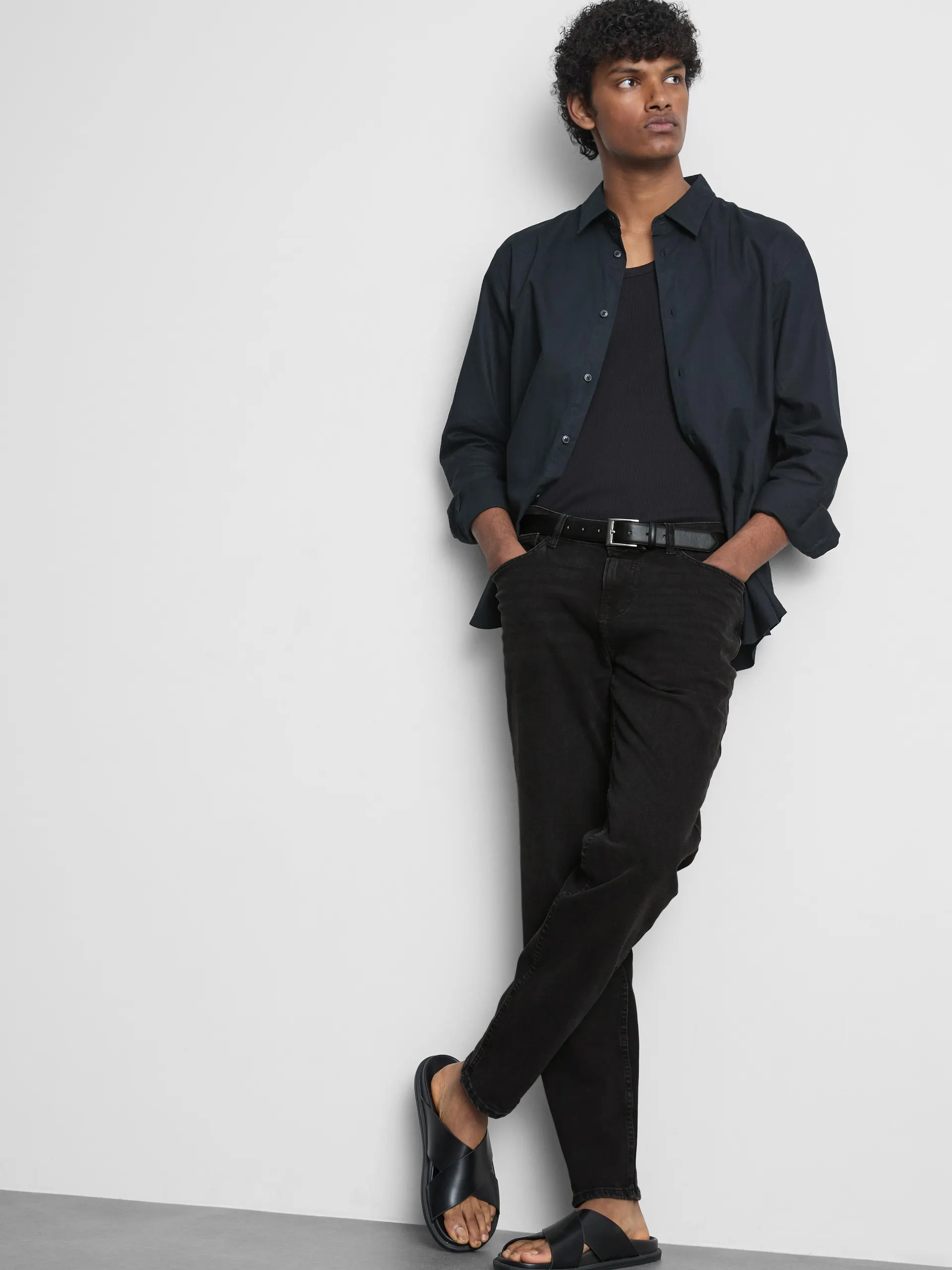 Jean slim à taille mi-haute