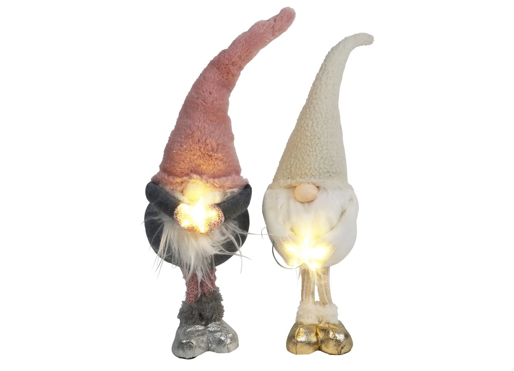 Weihnachtswichtel mit LED-Stern 50cm