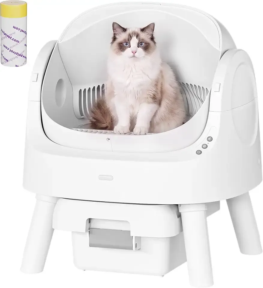 Self Cleaning Litter Box, Self Cleaning Cat Litter Box, Open-Top Design | No app or Wi-Fi needed—plug in this self cleaning cat litter box, press the power button, and spend less time scooping