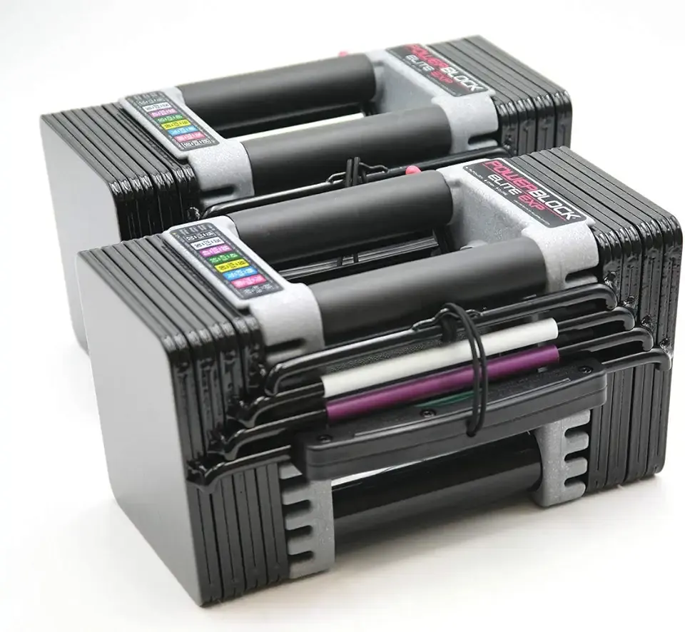 PowerBlock Elite EXP Adjustable Dumbbells, Sold in Pairs, Stage 1, 5-50 lb. Dumbbells, Durable Steel Build, Innovative Workout Equipment, All-in-One Dumbbells, Expandable with Expansion Kits