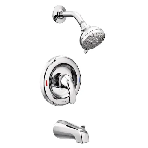 Adler Single Handle Round Wall Mount 1-Spray Bathtub Shower Faucet with Rain Shower Head in Chrome