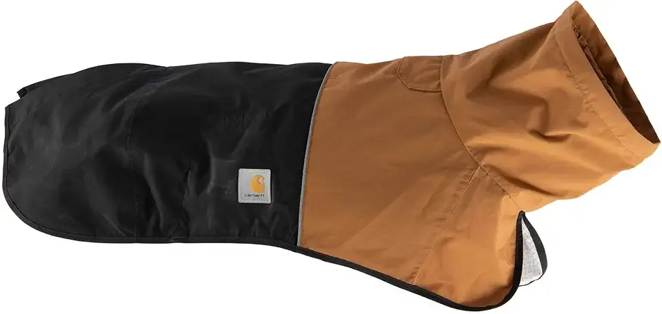 Carhartt Durable Dog Rain Jacket W/Waterproof Storm Defender Material and Adjustable Straps, Carhartt Brown/Black, Medium