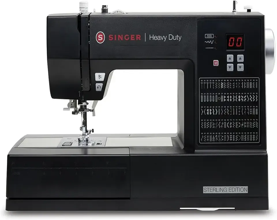 SINGER Heavy Duty 6600C Sterling Sewing Computerized Machine + Accessory | 100 Built-In Stitches Deliver 215 Stitch Applications| 60% More Power, 1100 Stitches/Min| Metal Frame, 6 One-Step Buttonhole