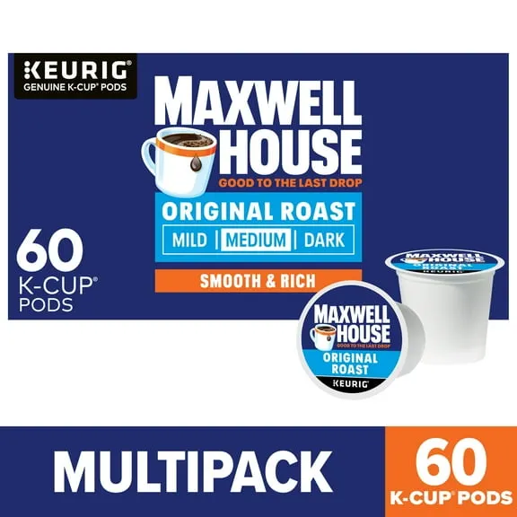 Maxwell House Original Roast Medium Roast K-Cup Coffee Pods, 60 ct Box $31.88 $1.54/oz
