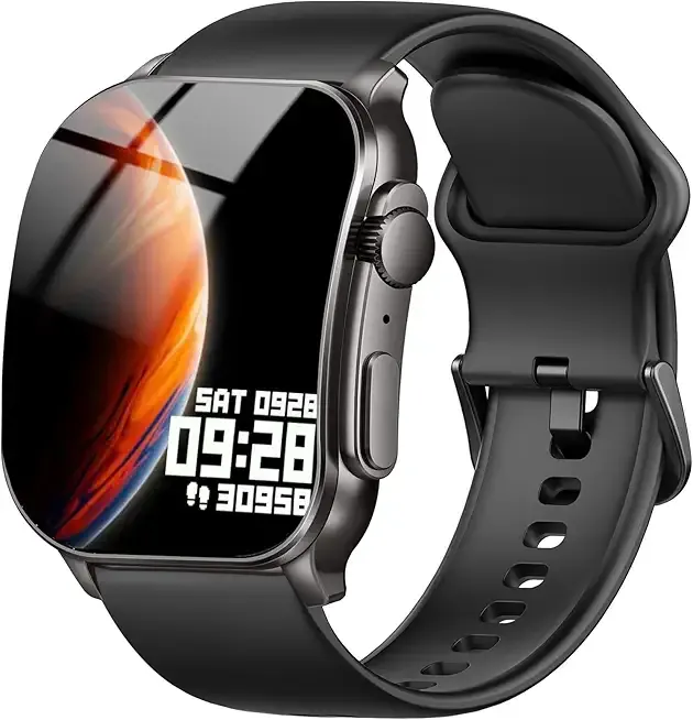 Smart Watch, 2.01" AMOLED Curved Touchscreen Fitness Watch for Men Women, IP68 Waterproof, 24/7 Heart Rate/Sleep Monitor, Fitness Tracker with Pedometer, 120+ Sports Modes, Smartwatch for Android iOS