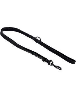 Adori Dresseerlijn Vetleder Met Print - Riem - 200x2.5 cm Zwart