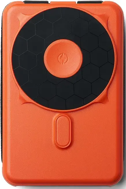 Ridge 20W Magnetic Power Bank Battery Pack 10,000mAh - Fast Charging - Portable Charger Flight-Safe Travel Powerbank - Built-in Cables & Magnetic Attachment (Basecamp Orange)