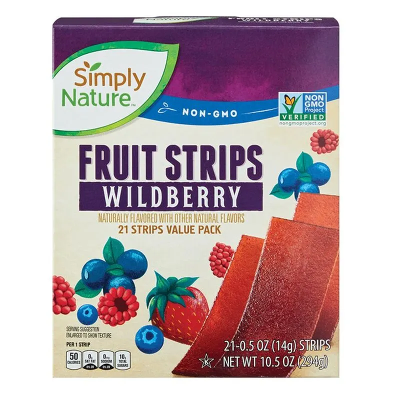 Simply Nature Wildberry Fruit Strips - 21 Count
