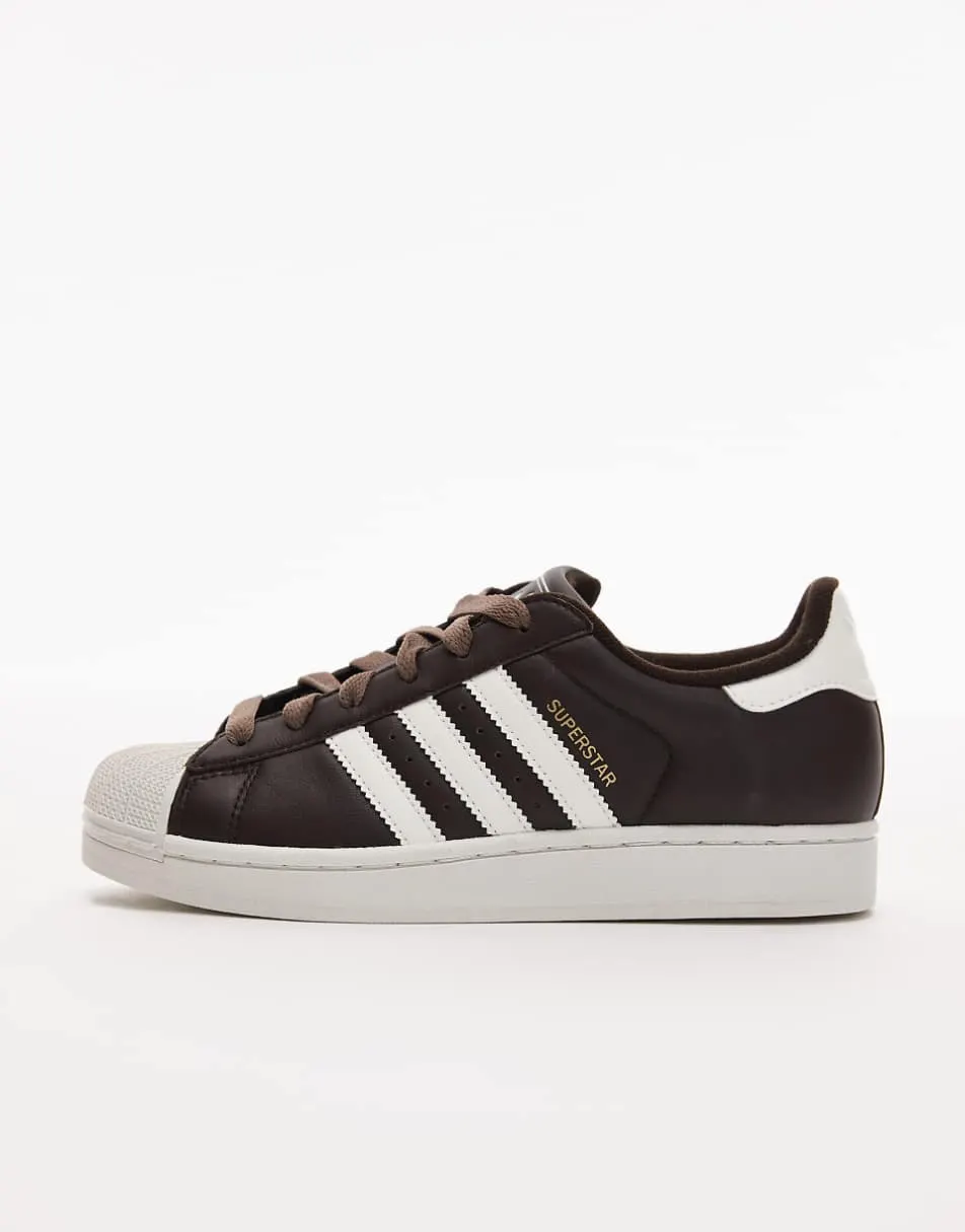 adidas Originals Superstar II trainers in dark brown and white