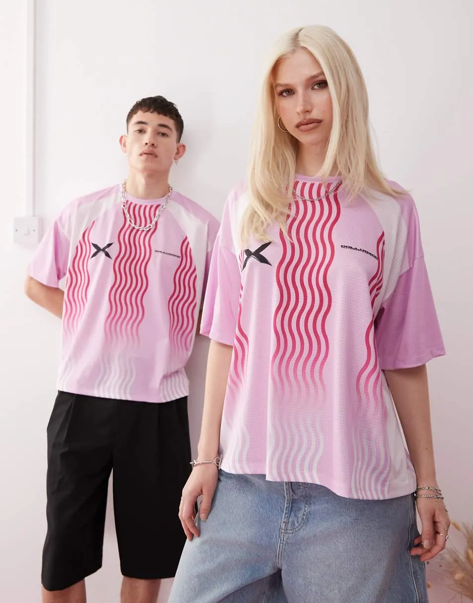 COLLUSION Unisex football top in pink