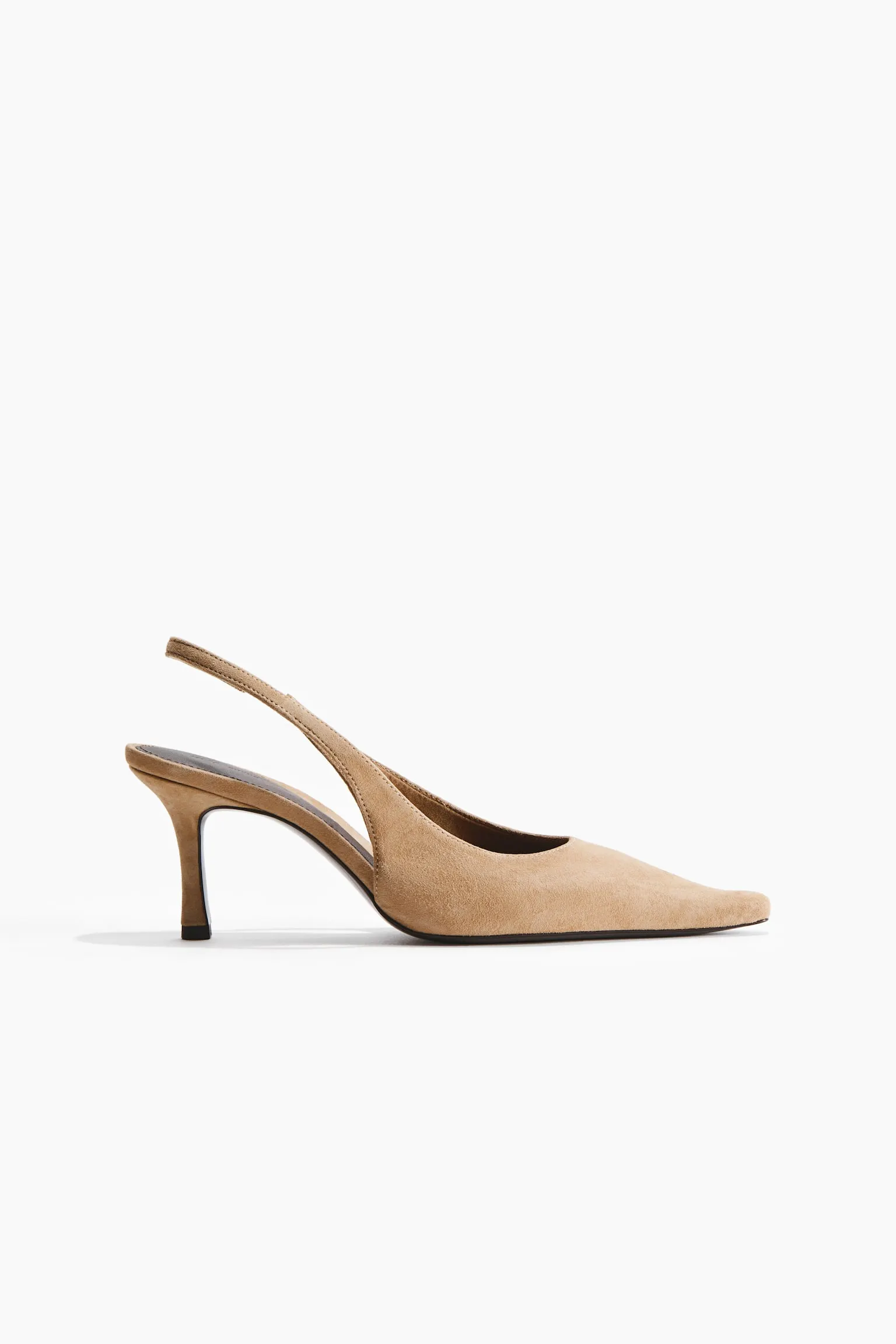 Suede slingback court shoes