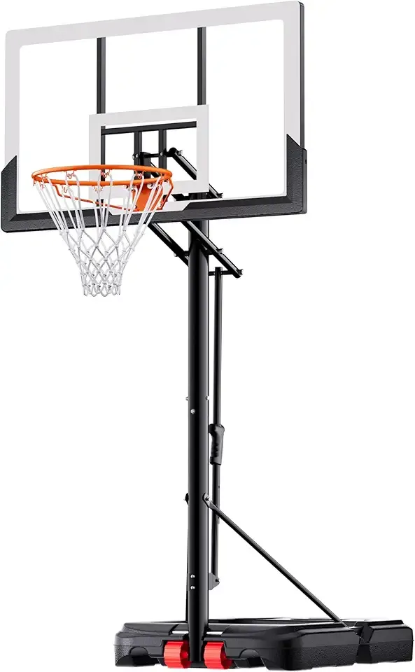 Basketball Hoop,Portable Adjustable Basketball Goal with 45/48inches Backboard, Stable Weighted Base for Outdoor Use,Backyard & Driveway Play with Net