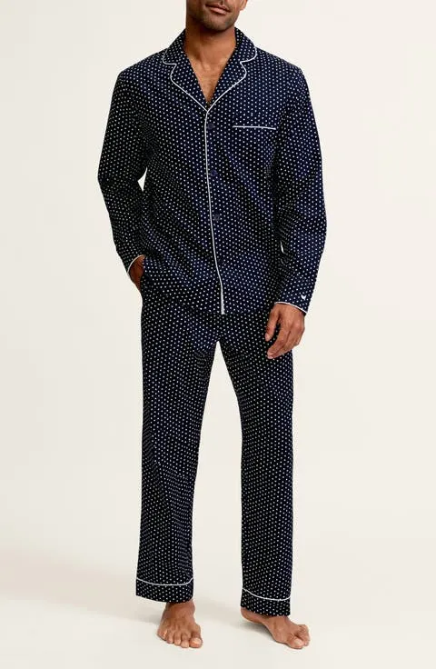 Petite Plume Heart Print Cotton Twill Pajamas