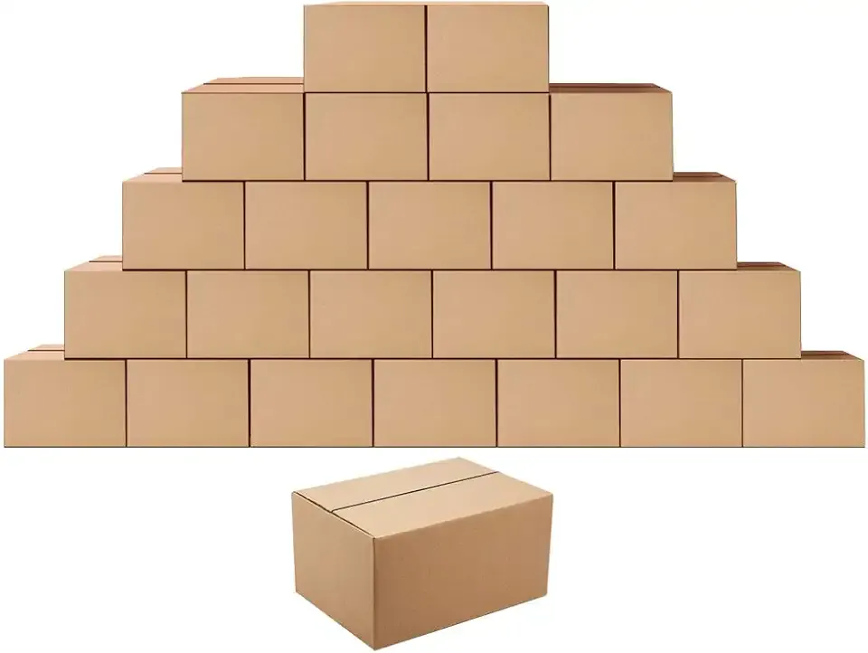 Shipping Boxes Mailers 8x6x4 inches Corrugated Cardboard Small Packing Kraft Moving Mailing Box, Pack of 25