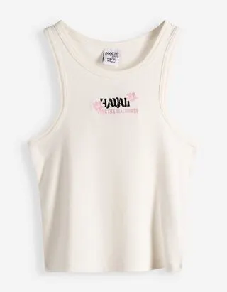 Top - Stampa frontale - Bianco sporco