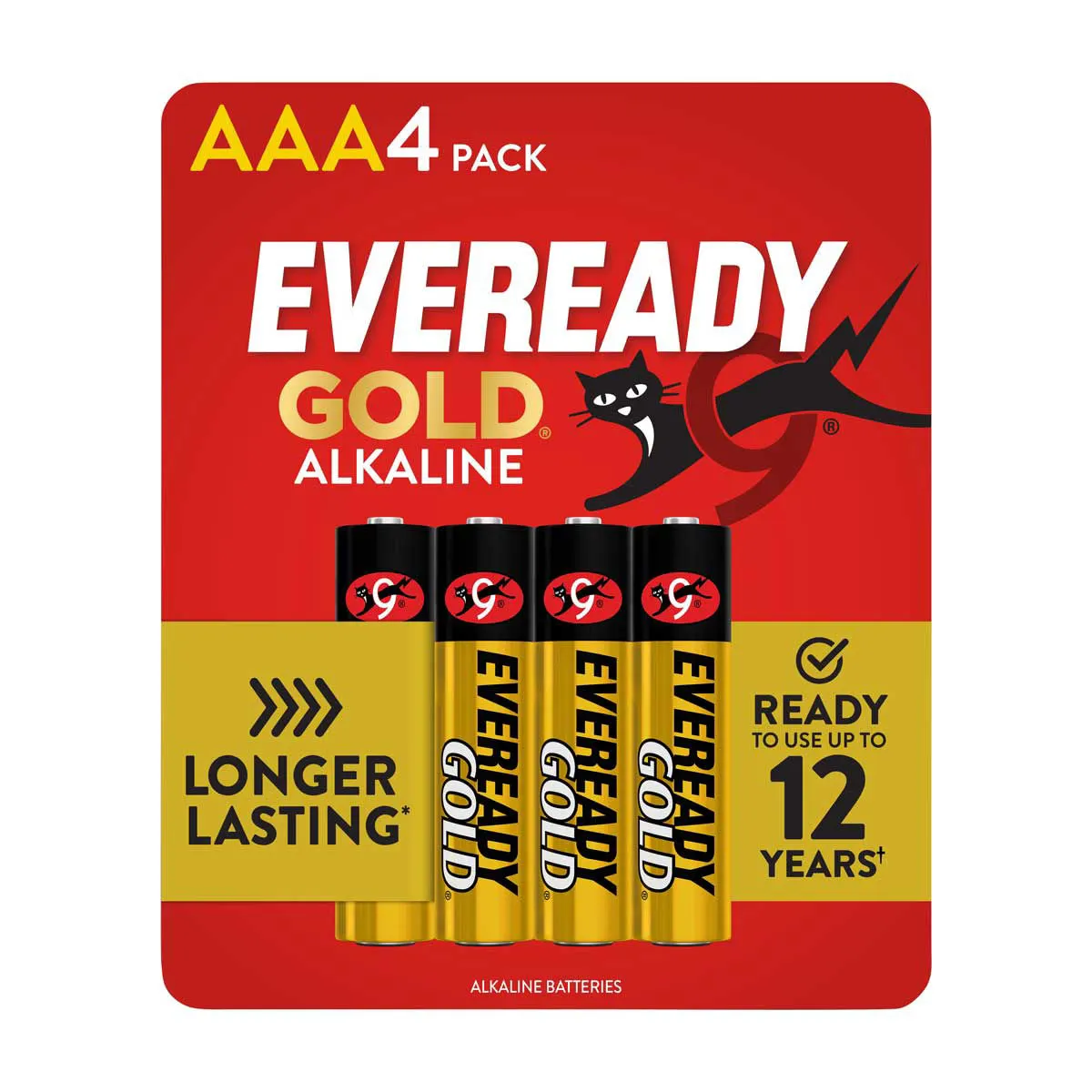 Eveready Gold Alkaline AAA Batteries, 4 pk
