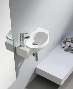 Lavabo sobre suspendido de porcelana blanca ÁVILA 500x275x130 mm.